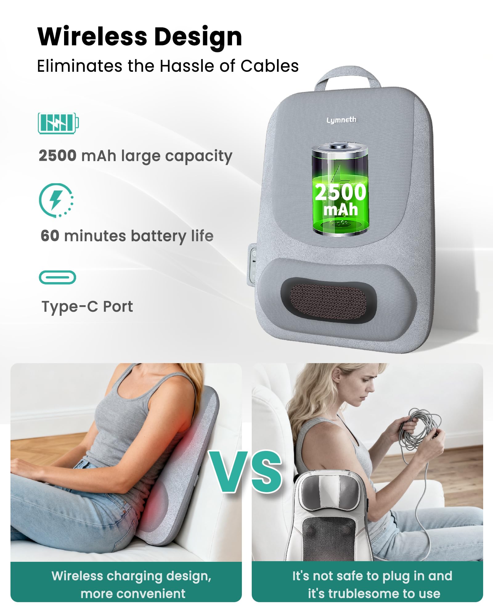 Up and Down Rolling Massage & Heated Lower Back Massager