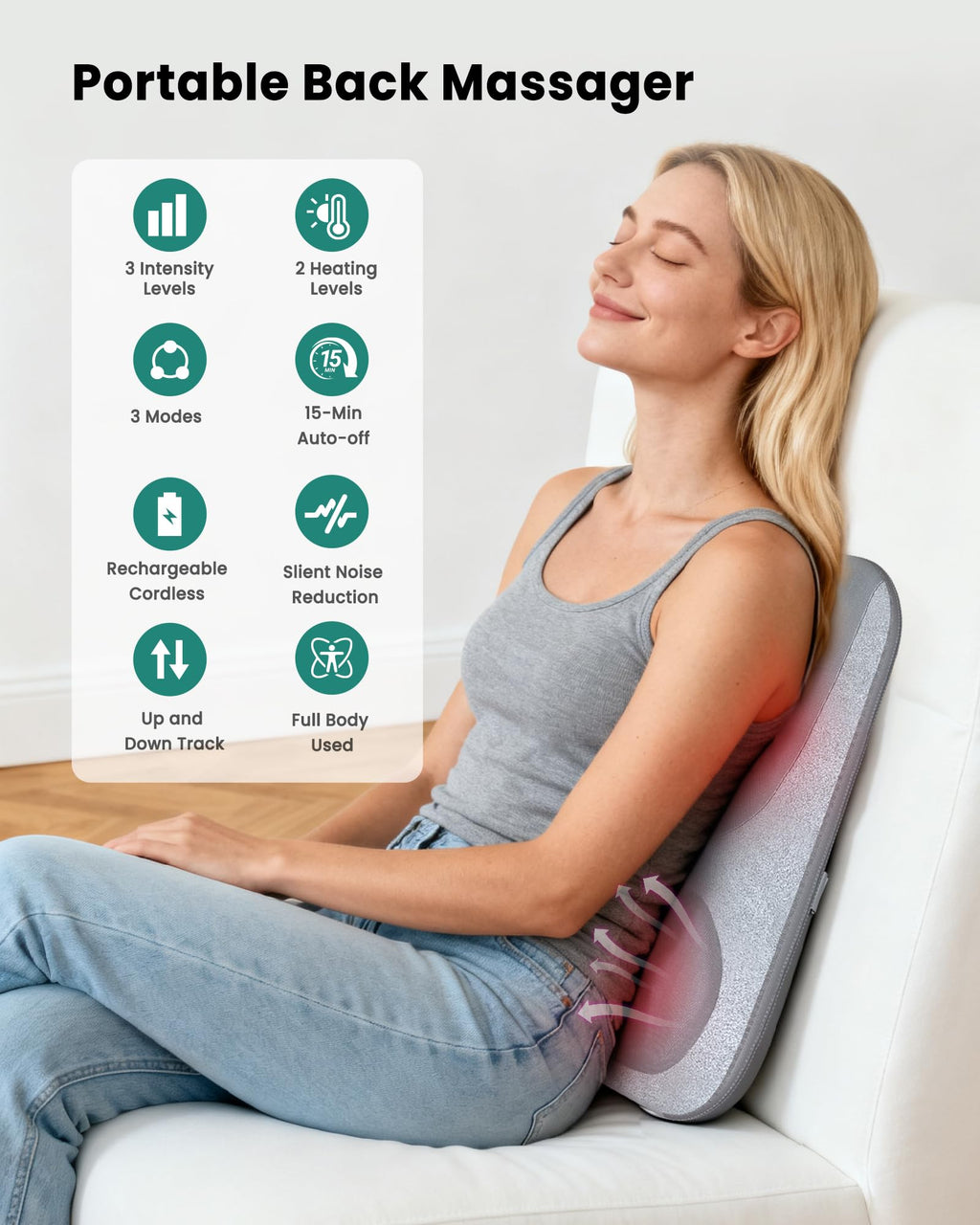 Up and Down Rolling Massage & Heated Lower Back Massager