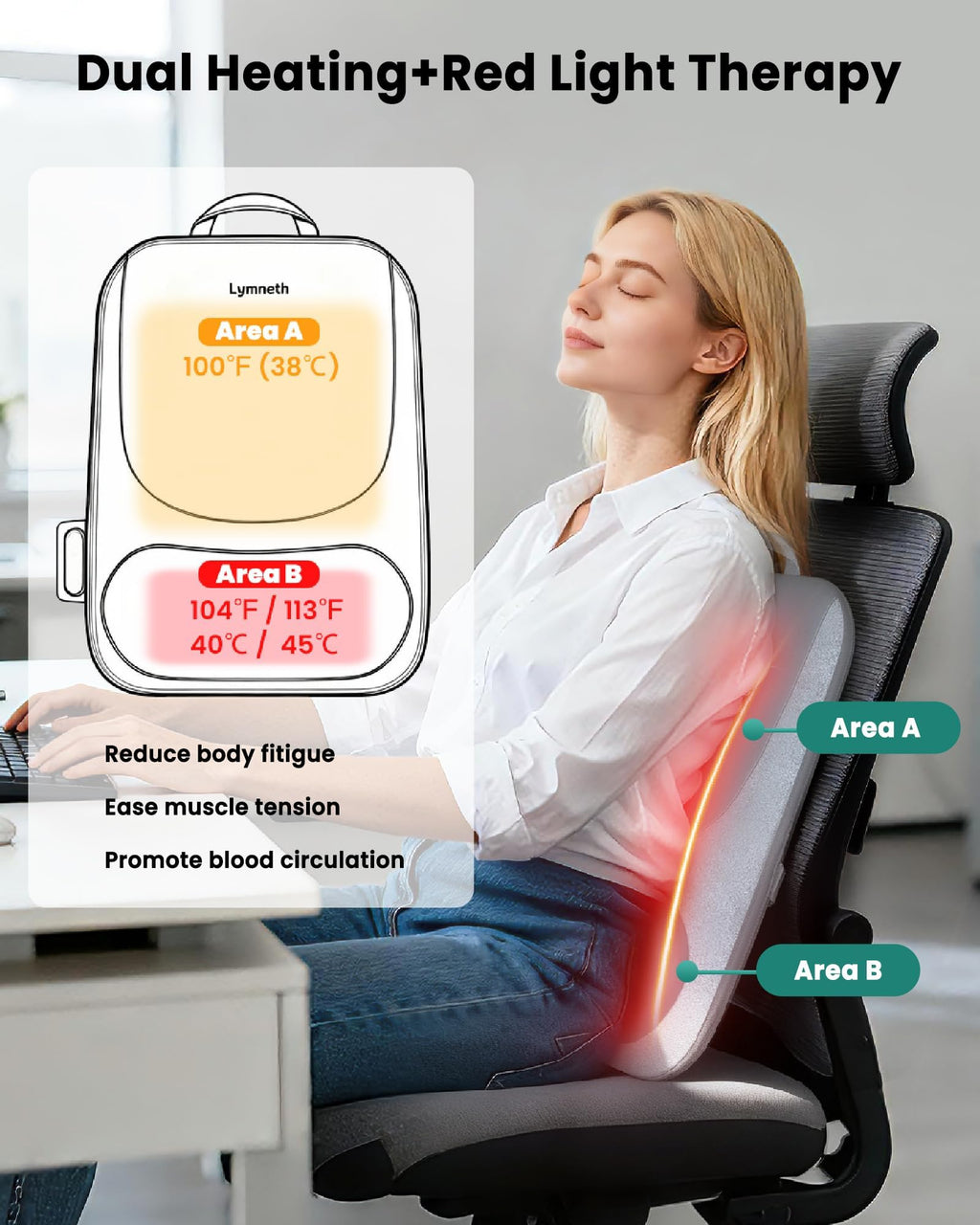 Up and Down Rolling Massage & Heated Lower Back Massager