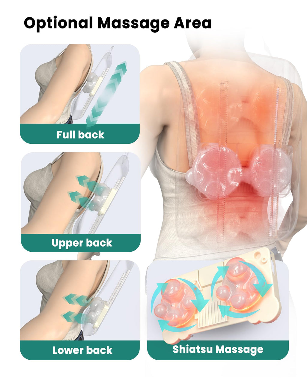 Up and Down Rolling Massage & Heated Lower Back Massager