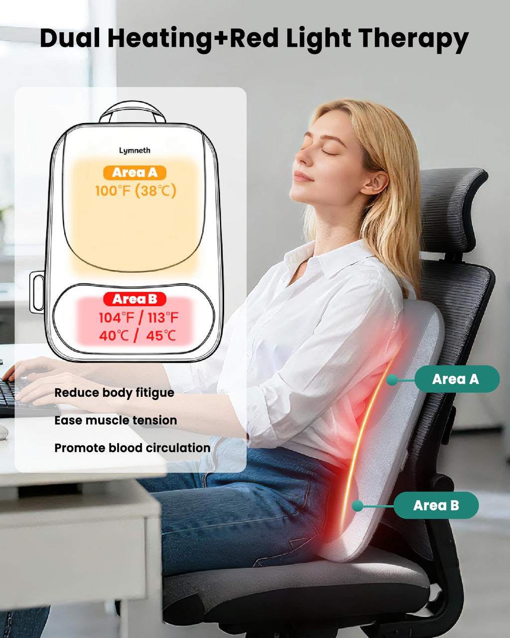 Up and Down Rolling Massage & Heated Lower Back Massager