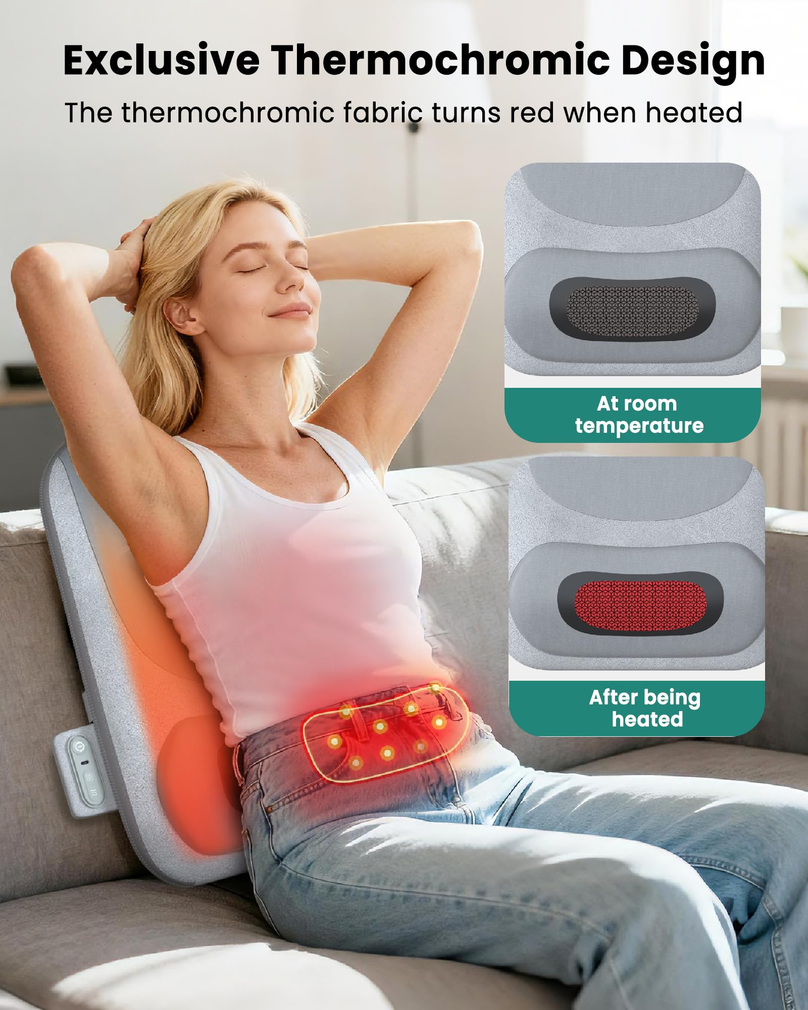 Up and Down Rolling Massage & Heated Lower Back Massager